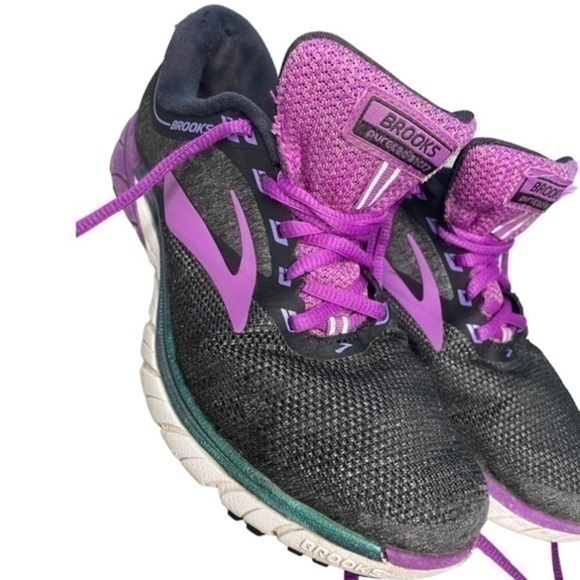 BROOKS | WOMENS WELL WORN BROOKS DNA PURE CADENCE 7 PURPLE & BLACK SNEAKERS, 8 - Picture 1 of 6